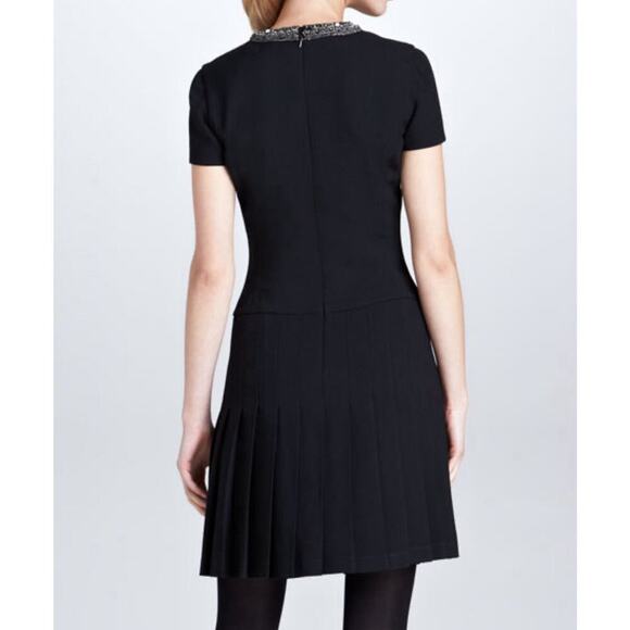 Ralph Lauren Black Label Short Sleeve Beaded Neck Mini Dress Silk Cocktail $995 - Picture 6 of 9